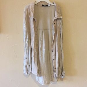 Cream linen button up